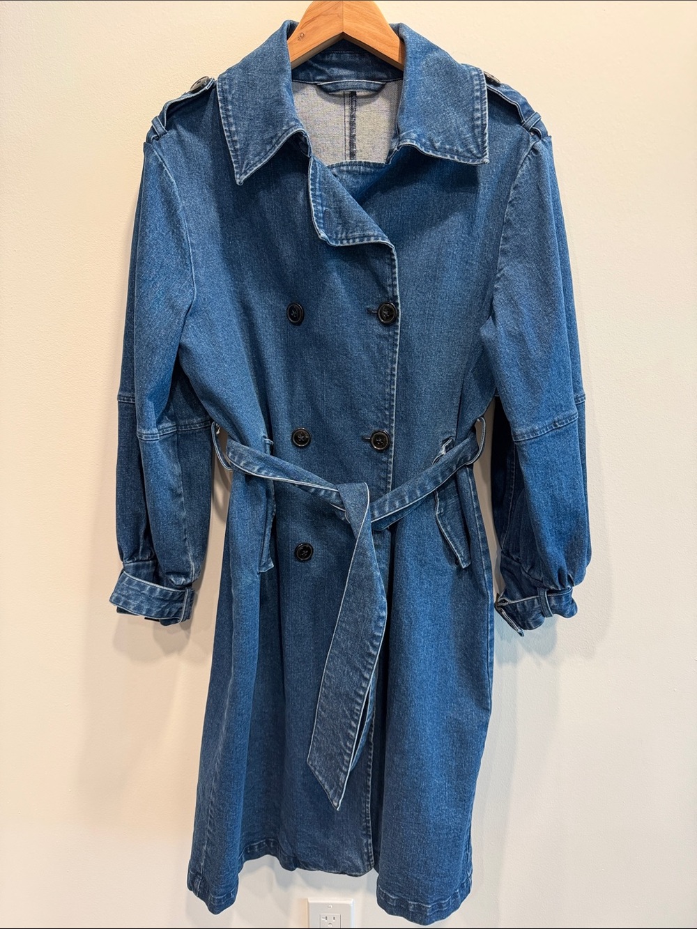 Denim Trench Coat - Blue Long Women’s Jacket